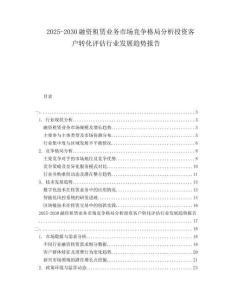 2025-2030融資租賃業(yè)務(wù)市場競爭格局分析投資客戶轉(zhuǎn)化評估行業(yè)發(fā)展趨勢報告