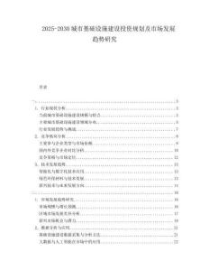 2025-2030城市基礎(chǔ)設(shè)施建設(shè)投資規(guī)劃及市場(chǎng)發(fā)展趨勢(shì)研究