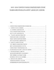 2025-2030非洲青壯年就業(yè)市場供需結構性矛盾研究或職業(yè)教育體系改革必要性與政策支持力度檢視