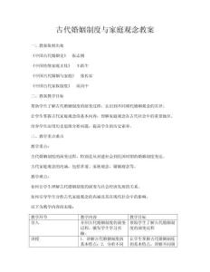古代婚姻制度與家庭觀念教案