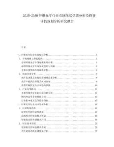 2025-2030纖維光學(xué)行業(yè)市場(chǎng)現(xiàn)狀供需分析及投資評(píng)估規(guī)劃分析研究報(bào)告