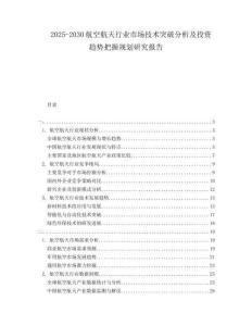 2025-2030航空航天行業(yè)市場(chǎng)技術(shù)突破分析及投資趨勢(shì)把握規(guī)劃研究報(bào)告
