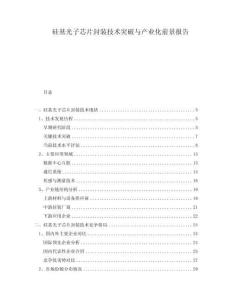 硅基光子芯片封裝技術(shù)突破與產(chǎn)業(yè)化前景報告