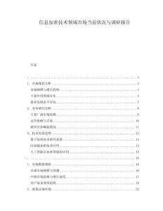 信息加密技術(shù)領(lǐng)域市場當(dāng)前狀況與調(diào)研報告