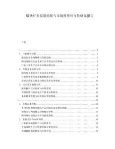 磁鐵行業(yè)渠道拓展與市場投資可行性研究報告