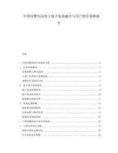 中國母嬰用品線上線下渠道融合與用戶留存策略報(bào)告