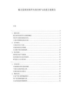 磁力泵密封組件失效分析與改進(jìn)方案報(bào)告