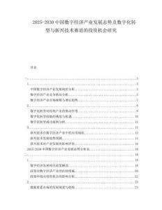2025-2030中國(guó)數(shù)字經(jīng)濟(jì)產(chǎn)業(yè)發(fā)展態(tài)勢(shì)及數(shù)字化轉(zhuǎn)型與新興技術(shù)賽道的投資機(jī)會(huì)研究