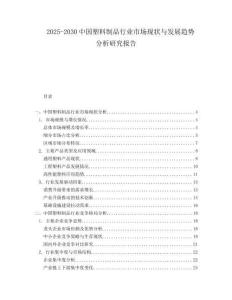 2025-2030中國(guó)塑料制品行業(yè)市場(chǎng)現(xiàn)狀與發(fā)展趨勢(shì)分析研究報(bào)告