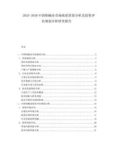 2025-2030中國制堿業(yè)市場現(xiàn)狀供需分析及投資評估規(guī)劃分析研究報告