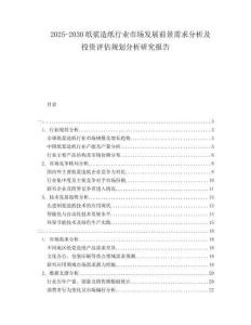 2025-2030紙漿造紙行業(yè)市場發(fā)展前景需求分析及投資評(píng)估規(guī)劃分析研究報(bào)告