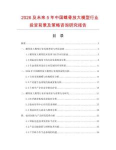2026及未來5年中國蝶骨放大模型行業(yè)投資前景及策略咨詢研究報(bào)告