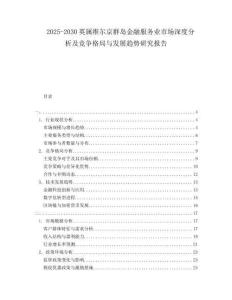 2025-2030英屬維爾京群島金融服務業(yè)市場深度分析及競爭格局與發(fā)展趨勢研究報告