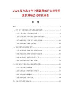 2026及未來5年中國蔬果架行業(yè)投資前景及策略咨詢研究報(bào)告