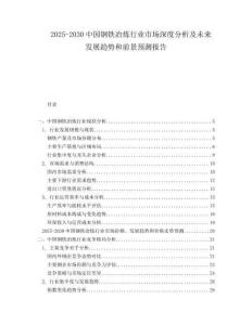 2025-2030中國鋼鐵冶煉行業(yè)市場深度分析及未來發(fā)展趨勢和前景預(yù)測報告