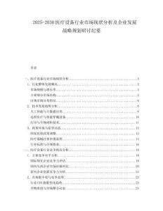 2025-2030醫(yī)療設(shè)備行業(yè)市場(chǎng)現(xiàn)狀分析及企業(yè)發(fā)展戰(zhàn)略規(guī)劃研討紀(jì)要