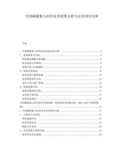 中國碳捕集與封存技術(shù)政策支持與示范項目分析