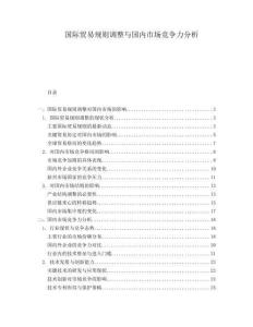 國際貿(mào)易規(guī)則調(diào)整與國內(nèi)市場競爭力分析