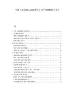 中國(guó)工業(yè)機(jī)器人市場(chǎng)現(xiàn)狀及國(guó)產(chǎn)化替代路徑報(bào)告