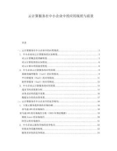 云計(jì)算服務(wù)在中小企業(yè)中的應(yīng)用現(xiàn)狀與前景