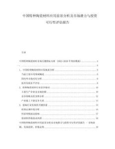 中國特種陶瓷材料應(yīng)用前景分析及市場潛力與投資可行性評估報告