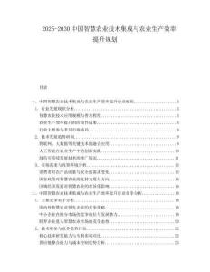 2025-2030中國(guó)智慧農(nóng)業(yè)技術(shù)集成與農(nóng)業(yè)生產(chǎn)效率提升規(guī)劃