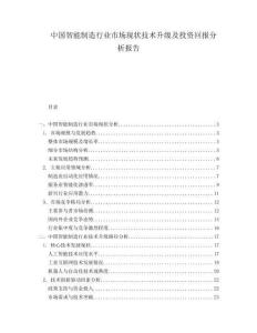 中國智能制造行業(yè)市場現(xiàn)狀技術(shù)升級及投資回報分析報告