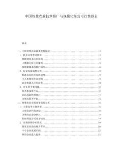 中國智慧農(nóng)業(yè)技術(shù)推廣與規(guī)?；?jīng)營可行性報告