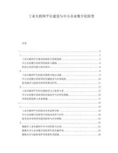 工業(yè)互聯(lián)網(wǎng)平臺(tái)建設(shè)與中小企業(yè)數(shù)字化轉(zhuǎn)型