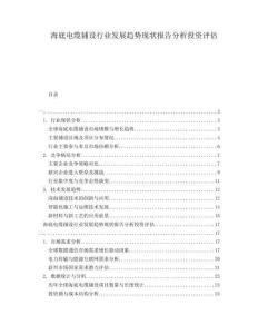 海底電纜鋪設(shè)行業(yè)發(fā)展趨勢(shì)現(xiàn)狀報(bào)告分析投資評(píng)估