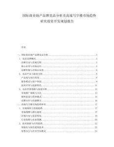 國際商業(yè)地產(chǎn)品牌競品分析及高端寫字樓市場趨勢研究投資開發(fā)規(guī)劃報(bào)告