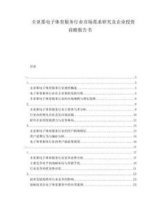 圭亞那電子體育服務(wù)行業(yè)市場需求研究及企業(yè)投資前瞻報告書