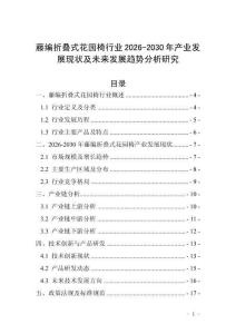 藤編折疊式花園椅行業(yè)2026-2030年產(chǎn)業(yè)發(fā)展現(xiàn)狀及未來發(fā)展趨勢(shì)分析研究