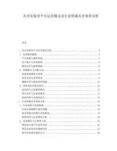 共享實(shí)驗(yàn)室平臺(tái)運(yùn)營(yíng)模式及行業(yè)資源共享效率分析