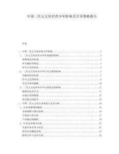 中國二次元文化對青少年影響及引導(dǎo)策略報告