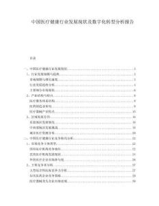 中國醫(yī)療健康行業(yè)發(fā)展現(xiàn)狀及數(shù)字化轉型分析報告