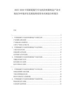2025-2030中國新能源汽車電機(jī)控制器制造產(chǎn)業(yè)市場競爭環(huán)境評估發(fā)展趨勢投資布局規(guī)劃分析報(bào)告