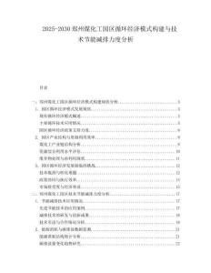 2025-2030鄭州煤化工園區(qū)循環(huán)經(jīng)濟模式構(gòu)建與技術(shù)節(jié)能減排力度分析