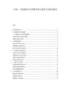 中國二三線城市燈具消費(fèi)升級與渠道下沉研究報(bào)告