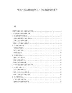 中國跨境支付市場格局與投資機(jī)會分析報(bào)告