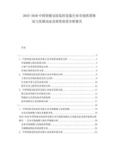 2025-2030中國智能安防監(jiān)控設(shè)備行業(yè)市場供需情況與發(fā)展動(dòng)態(tài)及投資前景分析報(bào)告