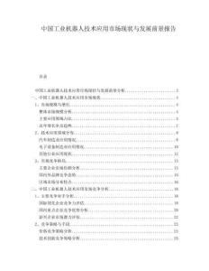 中國工業(yè)機器人技術(shù)應(yīng)用市場現(xiàn)狀與發(fā)展前景報告