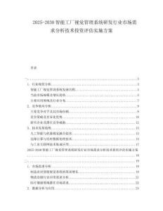 2025-2030智能工廠視覺管理系統(tǒng)研發(fā)行業(yè)市場需求分析技術投資評估實施方案