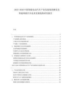 2025-2030中國(guó)智能電動(dòng)汽車產(chǎn)業(yè)發(fā)展現(xiàn)狀解讀及智能網(wǎng)聯(lián)汽車技術(shù)發(fā)展趨勢(shì)研究報(bào)告