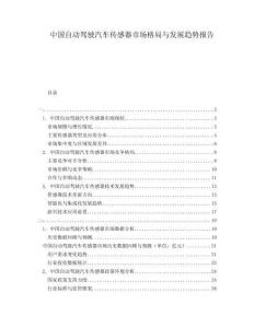 中國(guó)自動(dòng)駕駛汽車傳感器市場(chǎng)格局與發(fā)展趨勢(shì)報(bào)告