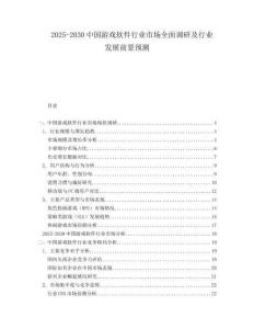 2025-2030中國(guó)游戲軟件行業(yè)市場(chǎng)全面調(diào)研及行業(yè)發(fā)展前景預(yù)測(cè)