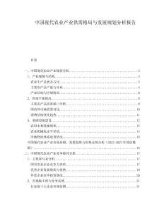 中國現(xiàn)代農(nóng)業(yè)產(chǎn)業(yè)供需格局與發(fā)展規(guī)劃分析報(bào)告