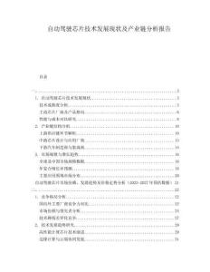 自動駕駛芯片技術發(fā)展現(xiàn)狀及產(chǎn)業(yè)鏈分析報告