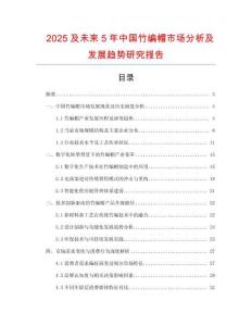 2025及未來5年中國竹編帽市場分析及發展趨勢研究報告