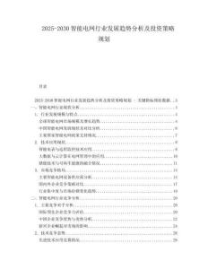 2025-2030智能電網(wǎng)行業(yè)發(fā)展趨勢分析及投資策略規(guī)劃